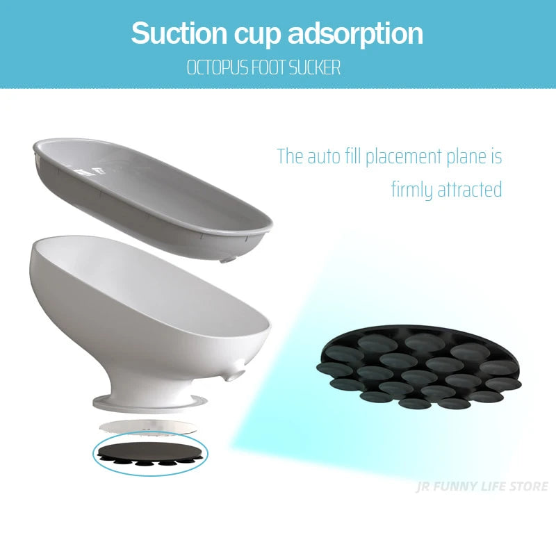 Super Suction Cup Soap Dish With Drain Water For Bathroom  Soap Holder Kitchen Sponge Holder Soap container Bathroom Supplies